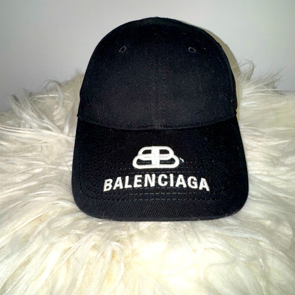 Classic Black Baseball Cap with Balenciaga embroidered logo